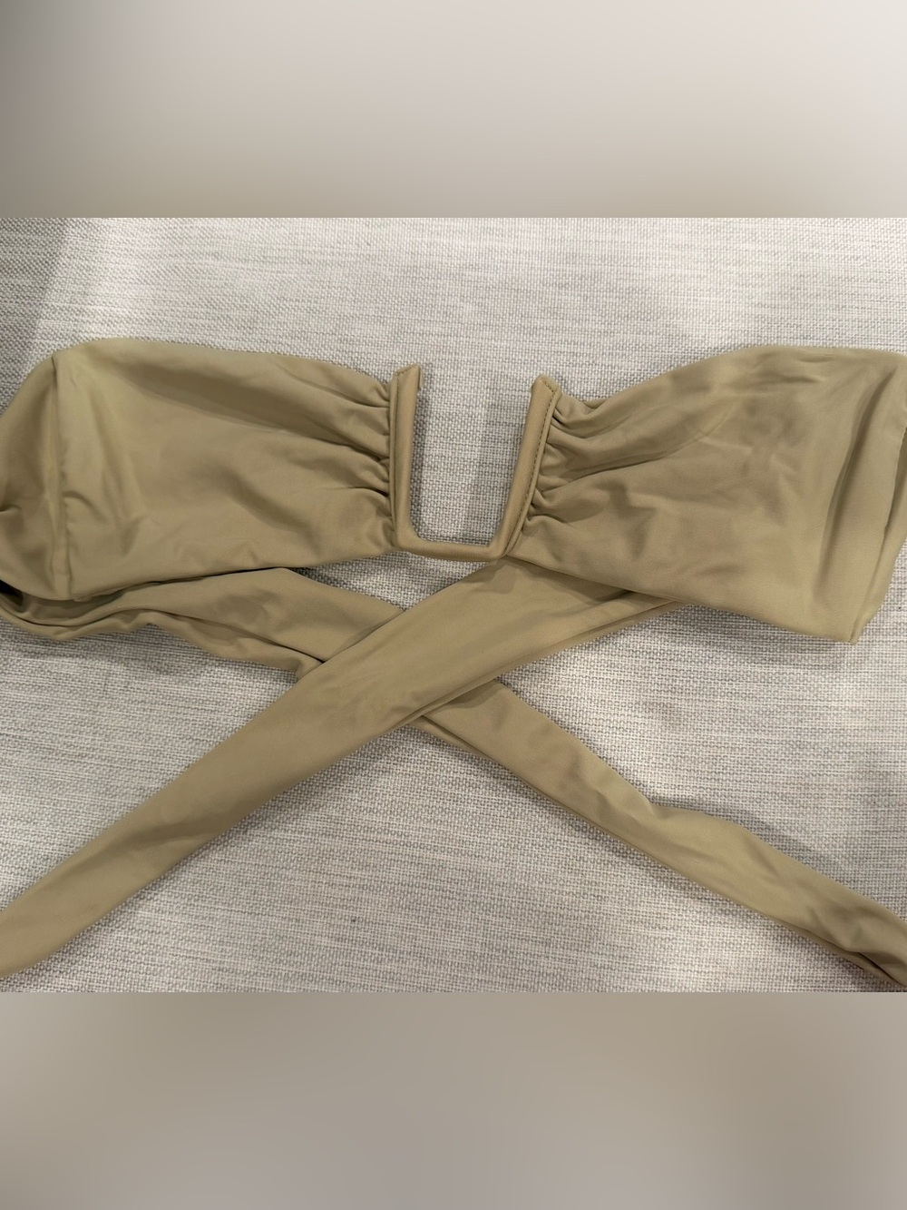 Benoa Strapless Khaki Bikini Top (medium)